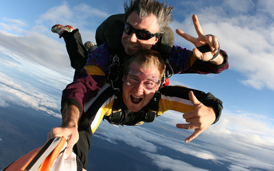 Tandem skydiving over the Hunter Valley