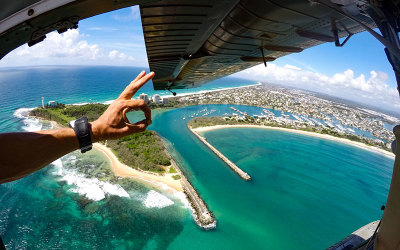 seaplane flight over maroochy river