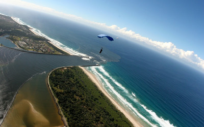 Tandem skydive over Byron Bay