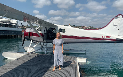Seaplane flight over Sydney