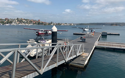 Seaplane flight over Sydney