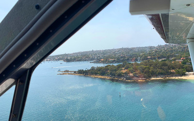 Seaplane flight over Sydney