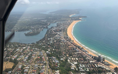 Seaplane flight over Sydney