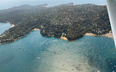 Seaplane flight over Sydney