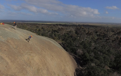 Forward abseiling in the You Yangs