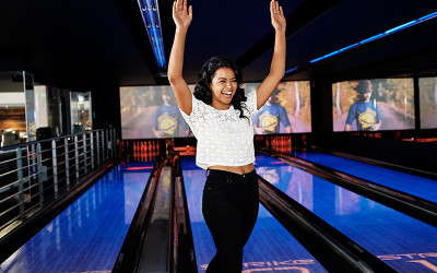 Women at bowling alley