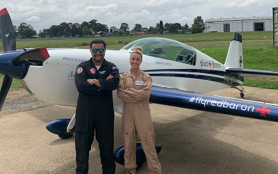 Aerobatic flight over Sydney