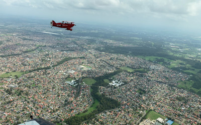 Aerobatic flight over Sydney