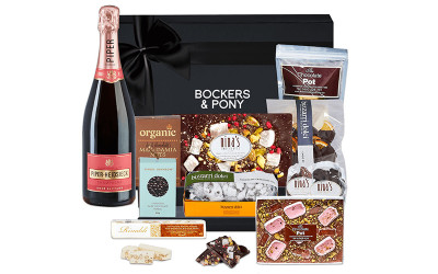 Chocolate and champagne hamper from Bockers and Pony