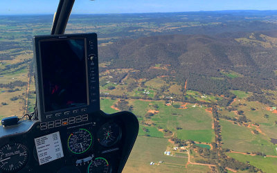 helicopter flight over Mudgee