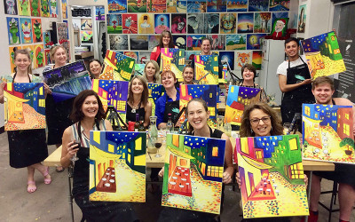 Paint and sip class Melbourne - Cork and Canvas