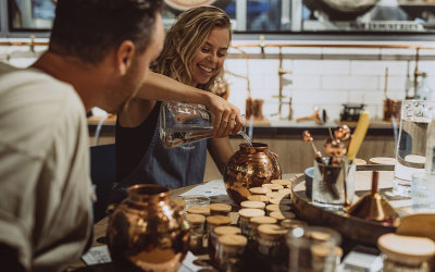 Gin making class with cocktail and antipasto plate