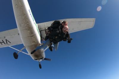 skydiving out of plane