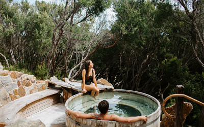 Private bathing experience at Peninsula Hot Springs