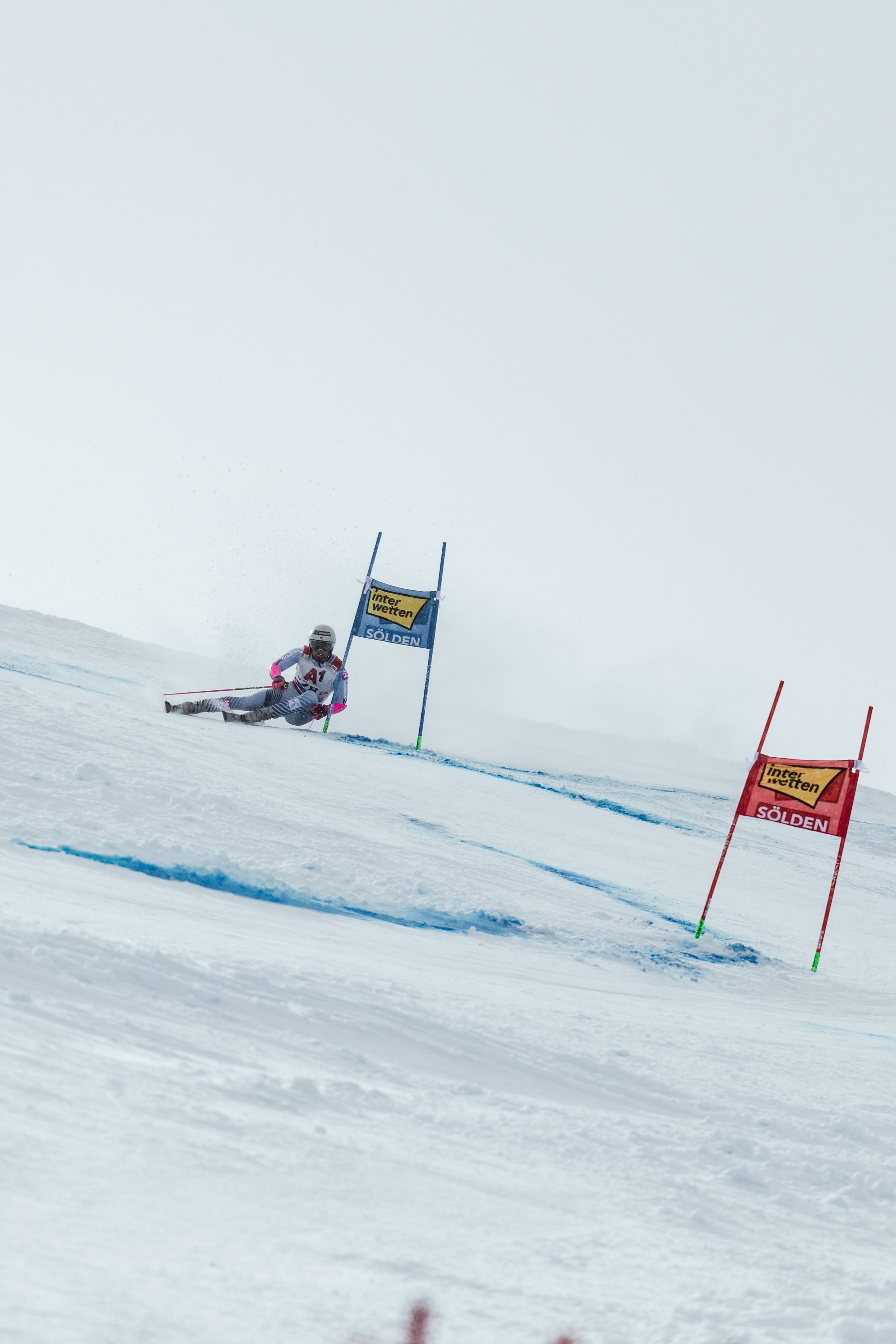 Eirik Hystad Solberg racing on VAN DEER-Red Bull Sports skis during the Giant Slalom at the Audi FIS Ski World Cup in Sölden.
