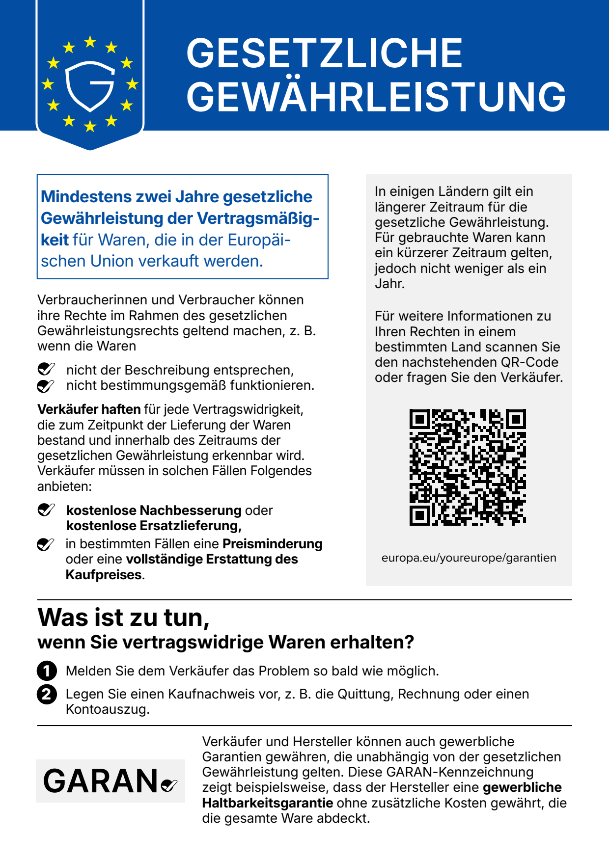 Deine gesetzlichen Gewährleistungsrechte