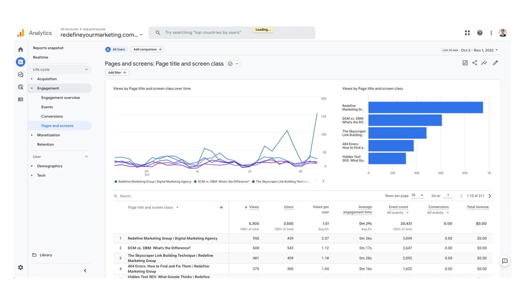 Google Analytics Screnshot