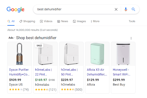 Shop Best Dehumidifier Paid Search Results