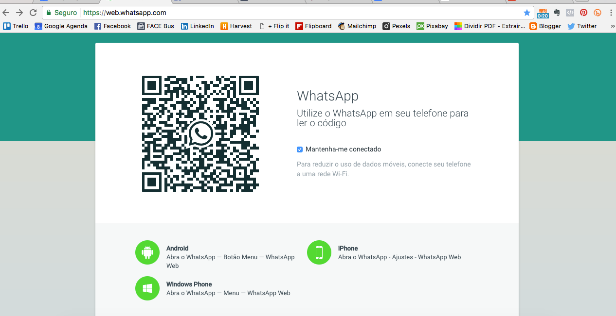 A imagem ilustra o Whatsapp Web e o quanto a ferramenta pode ser útil para a sua organização pessoal