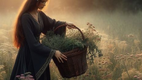 Plocka magiska örter och växter i sommarnatten…