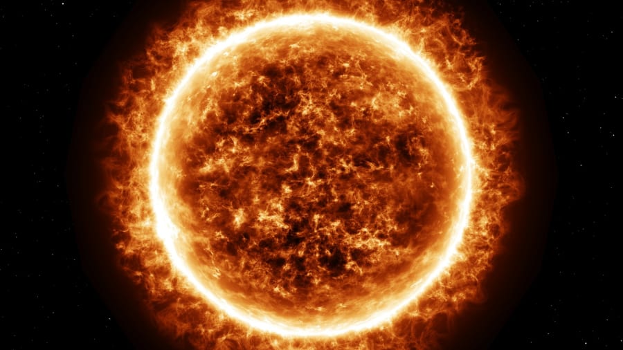 Forbrent planet og solens sterke lys