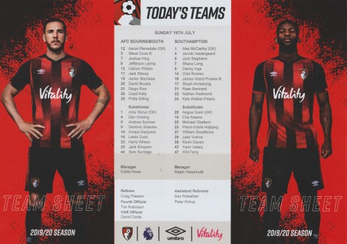 Match programme