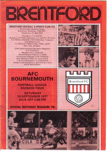 Match programme