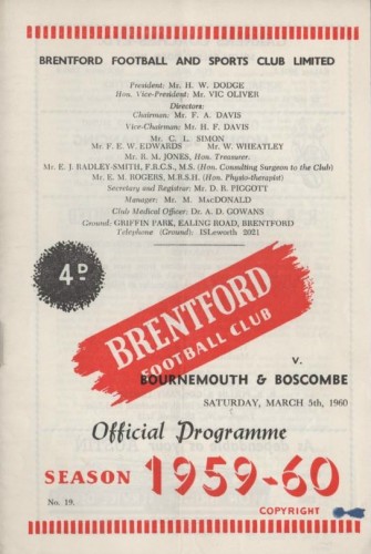 Match programme
