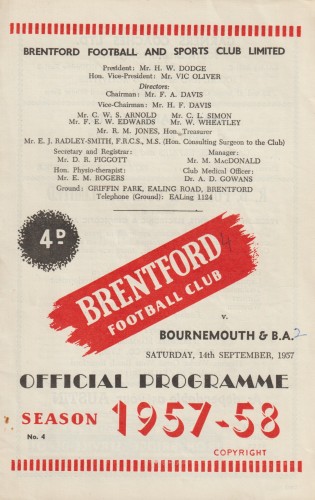 Match programme