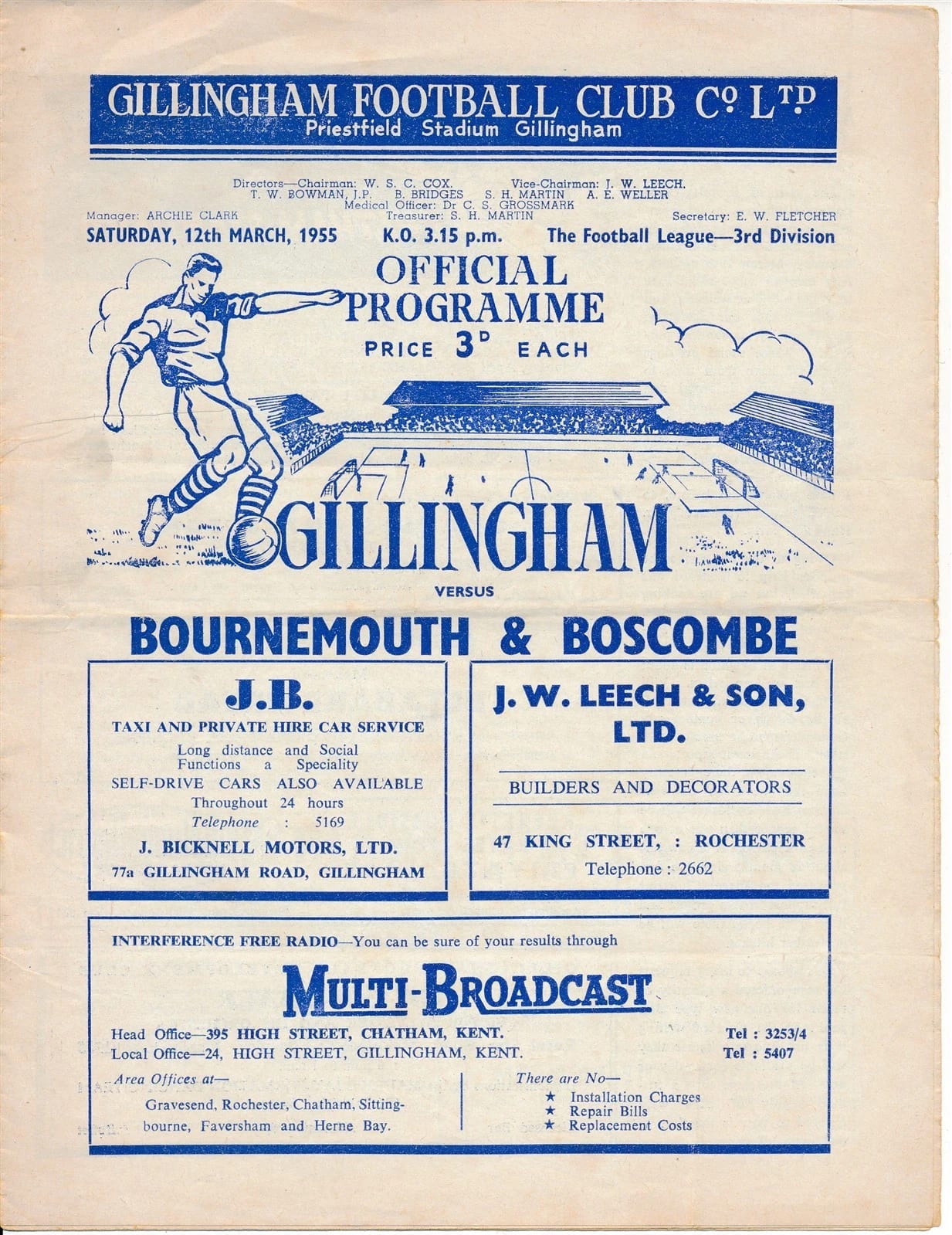 Match programme