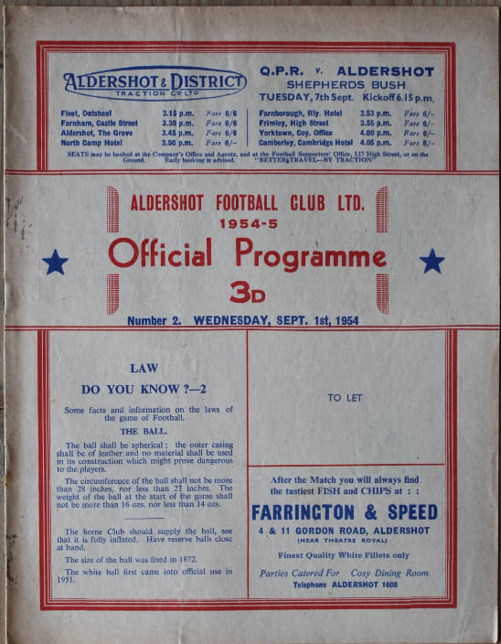 Match programme