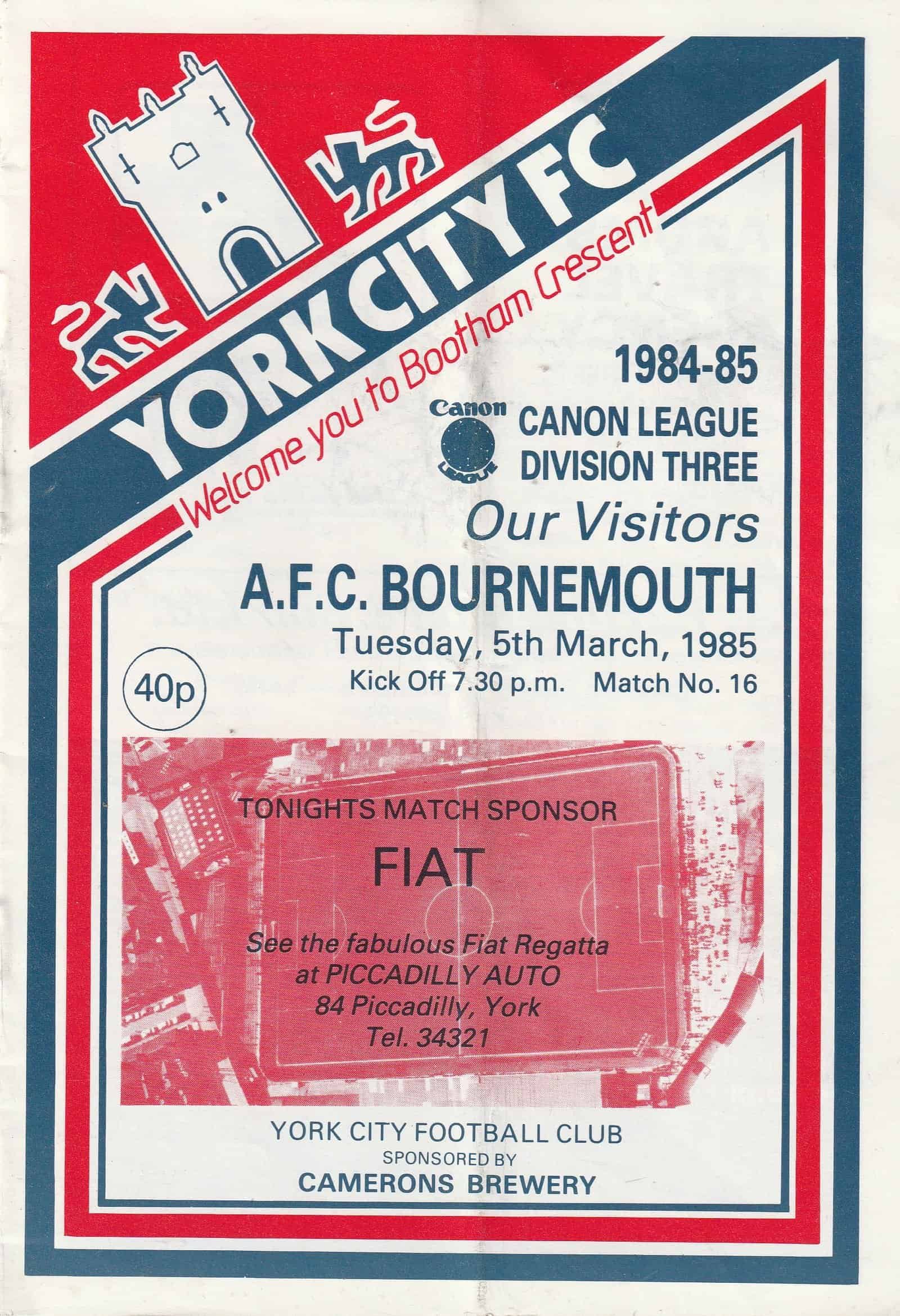 Match programme