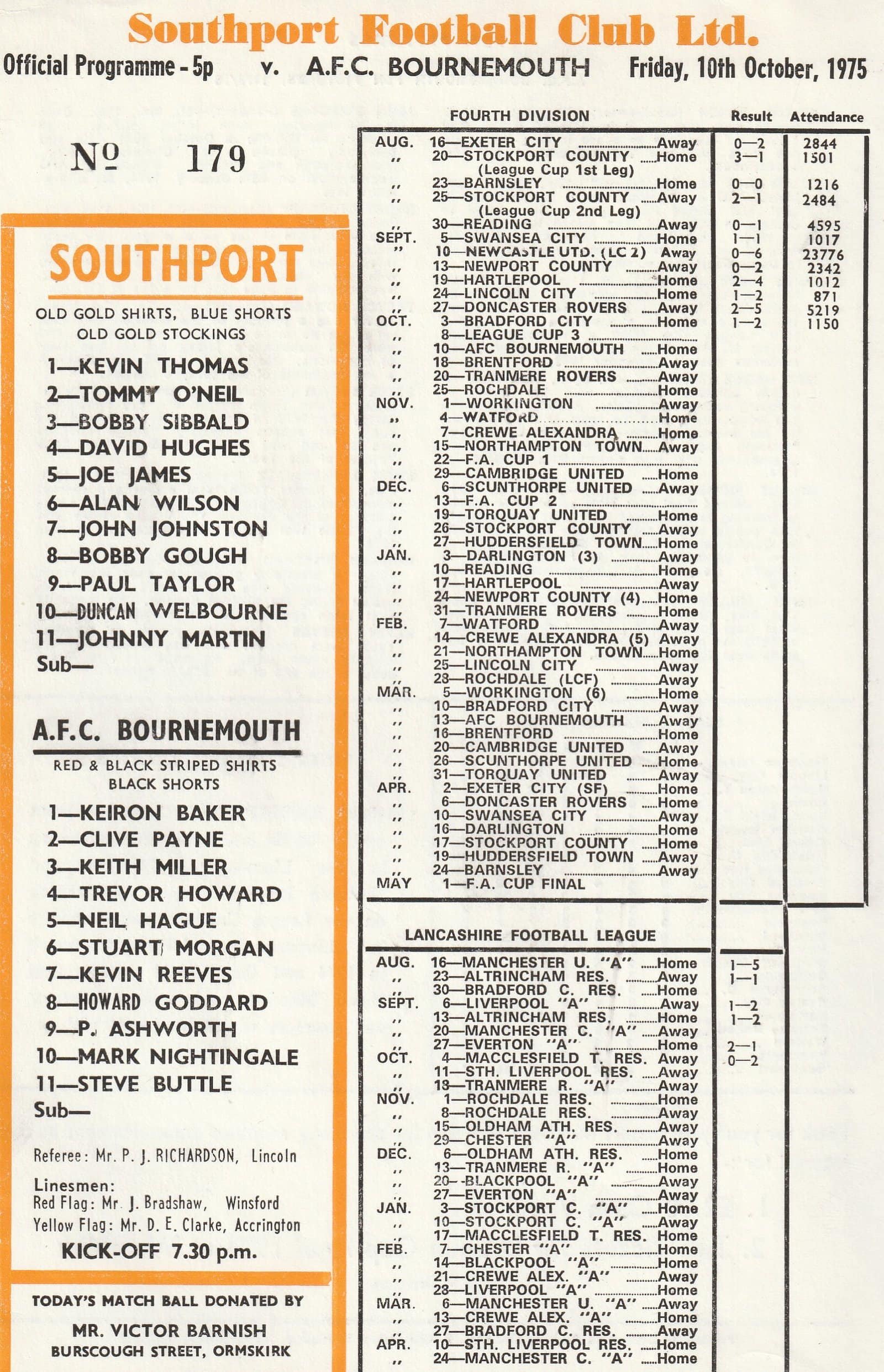 Match programme