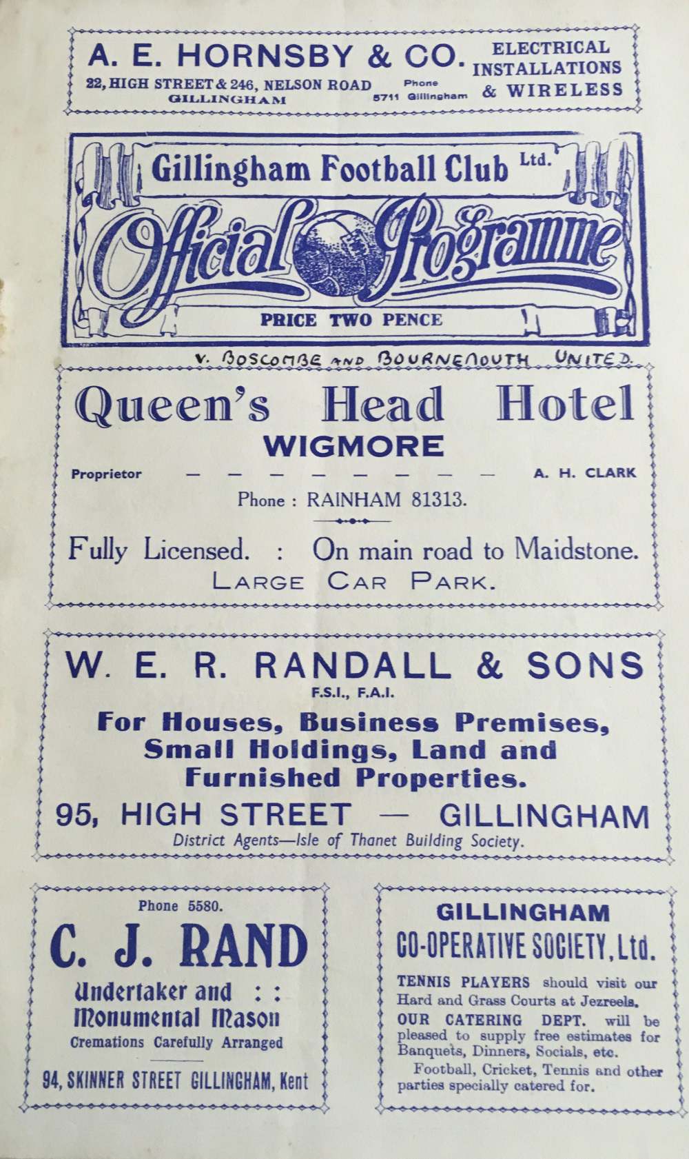 Match programme