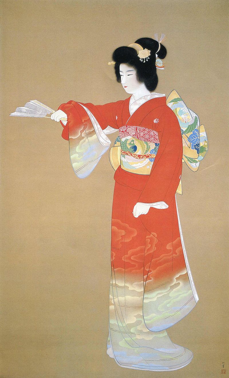 Noh Dance Prelude (jo no mai), by Uemura Shōen, c.1936, bijin-ga