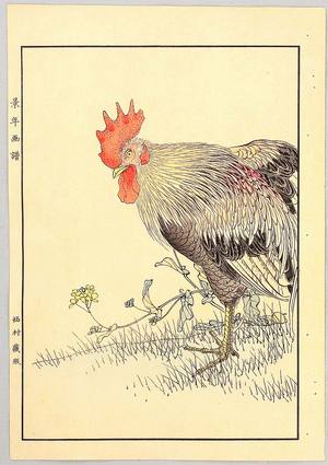 Rooster and Hen, Imao Keinen, c. 1892, kacho-e