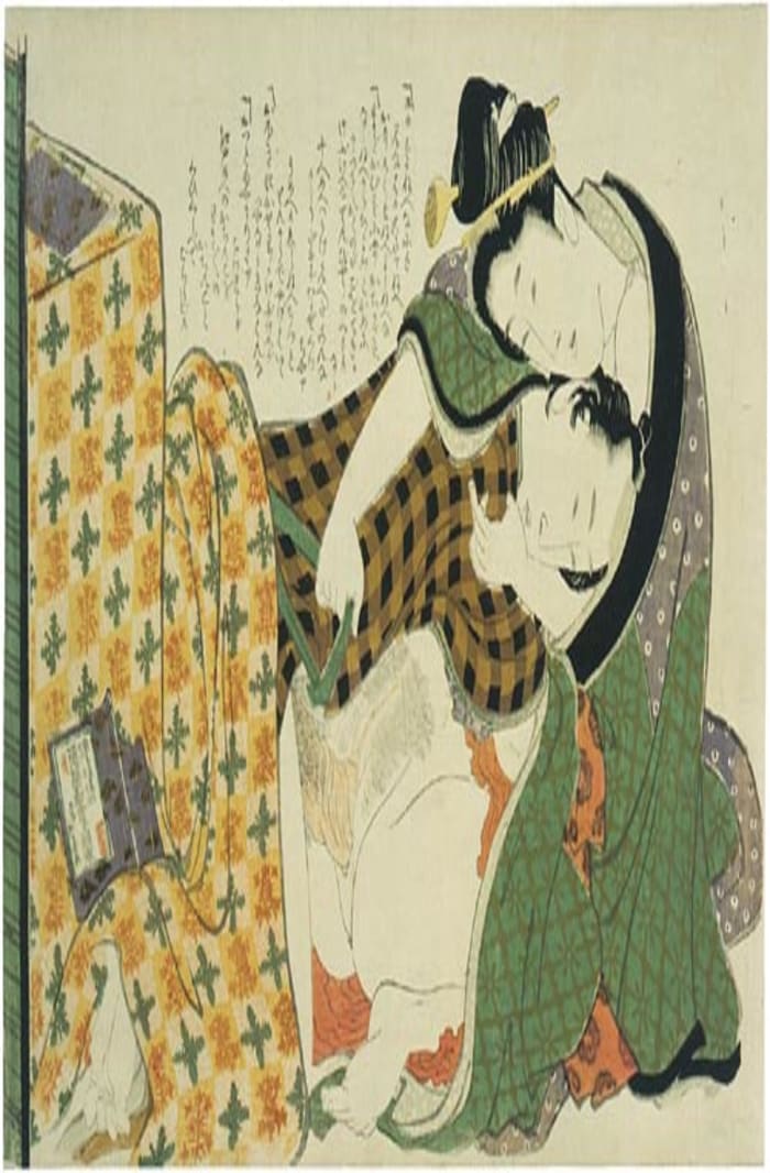 Hokusai, underneath the kotatsu, ca. 1816, shunga