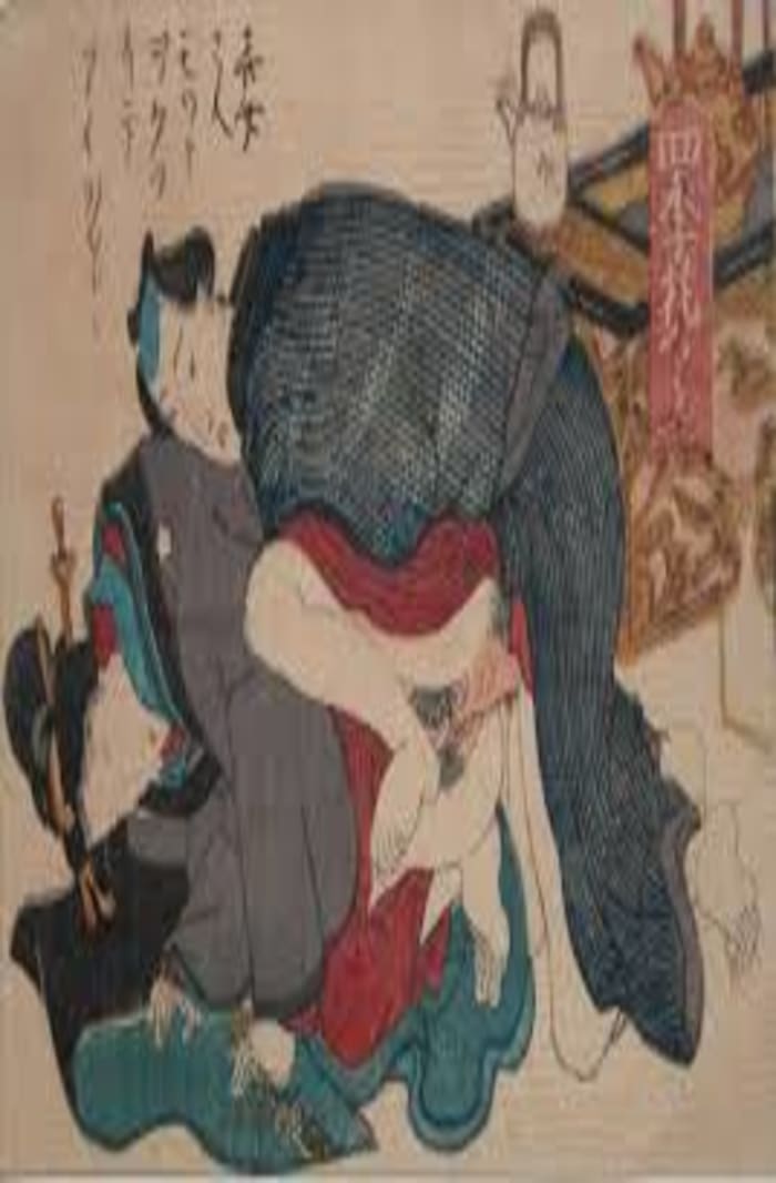 Toyokuni III, Deeper please, c.1850, shunga