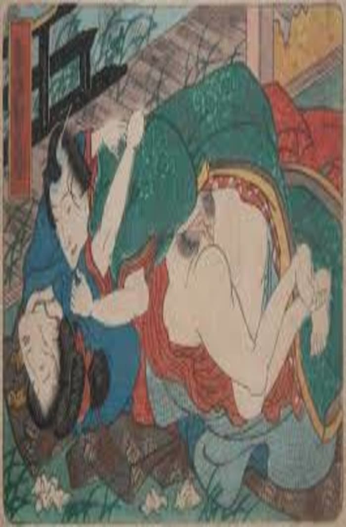 Toyokuni III, Rapture, c.1848, shunga