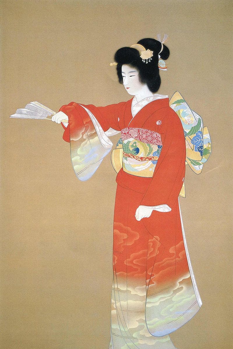 Bijin-ga, Beautiful Japanese Women prints, an ukiyo-e sub-genre - 赤火花