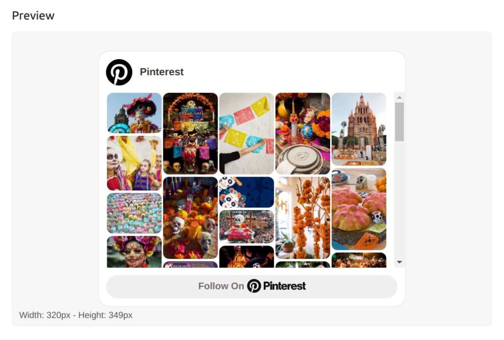 Pinterest widget