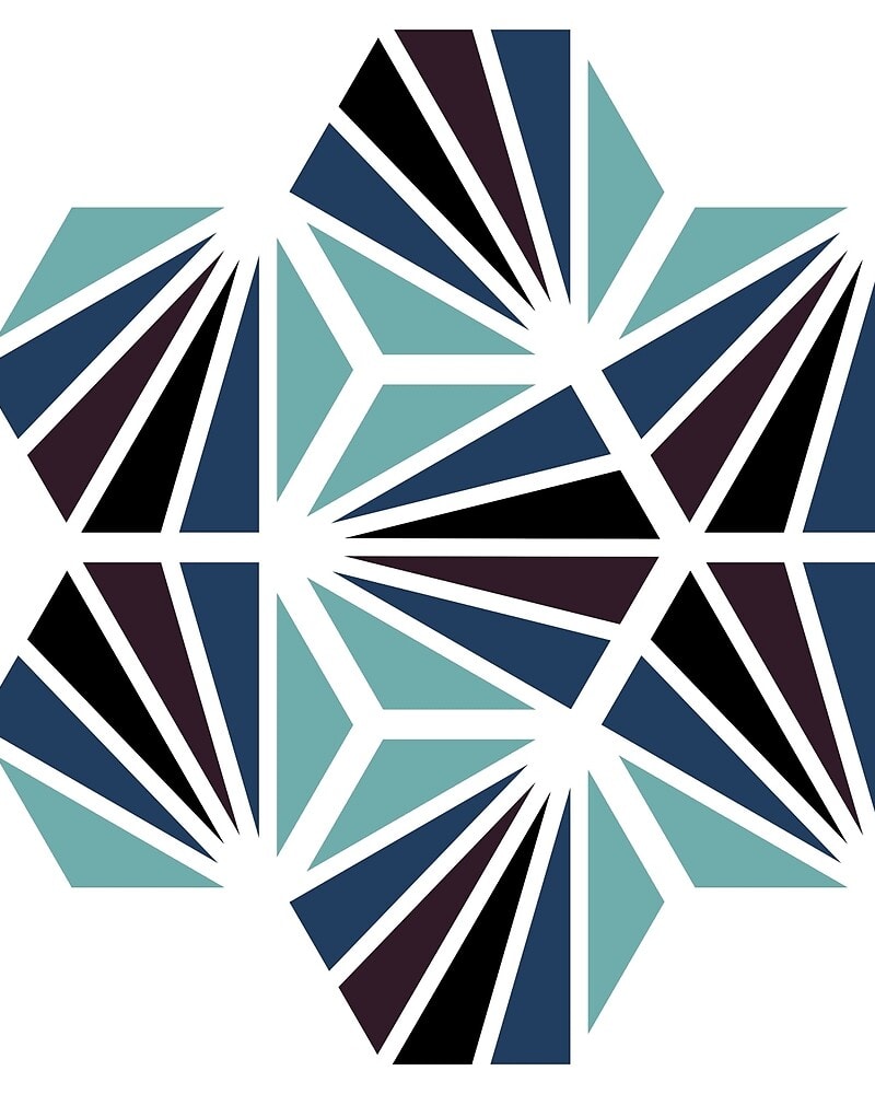 Geometric Pattern: Hexagon Ray: Deco / Red Wolf