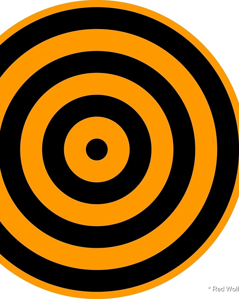 Geometric Pattern: Rondel: Black Colour / Red Wolf