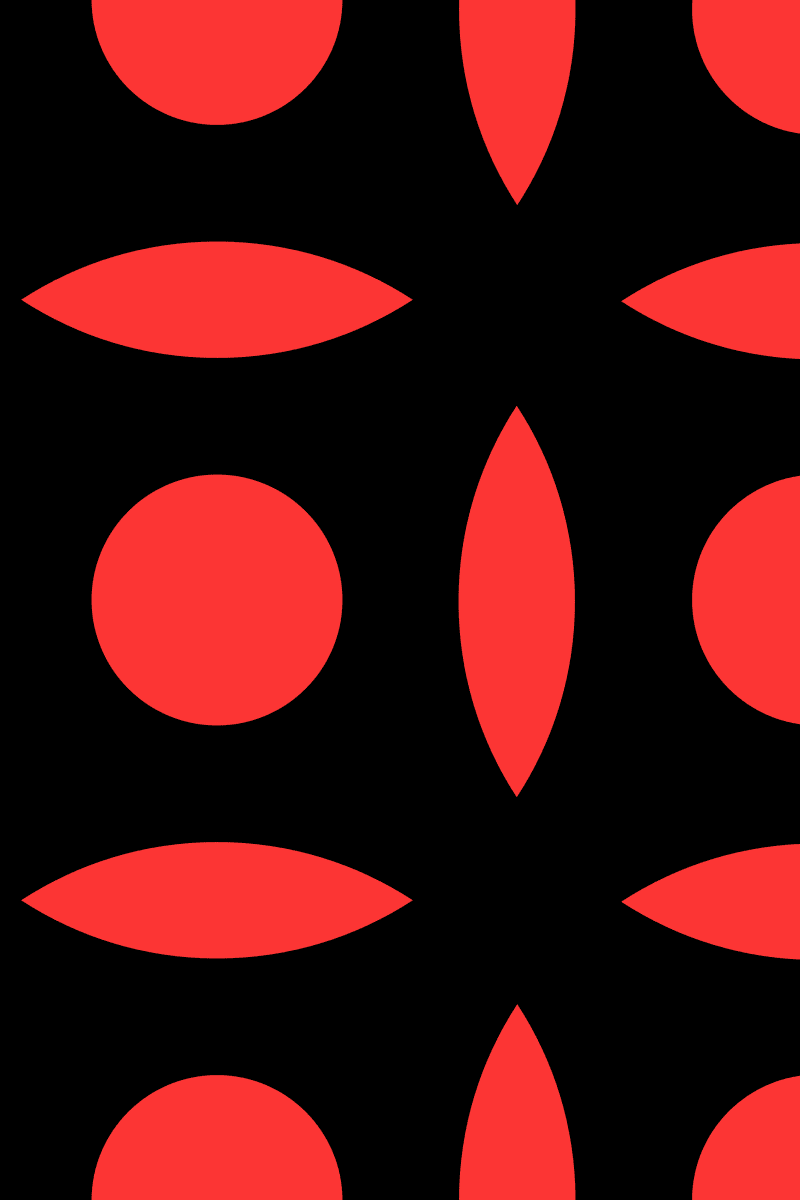 Geometric Pattern: Intersect Circle: Black Colour / Red Wolf