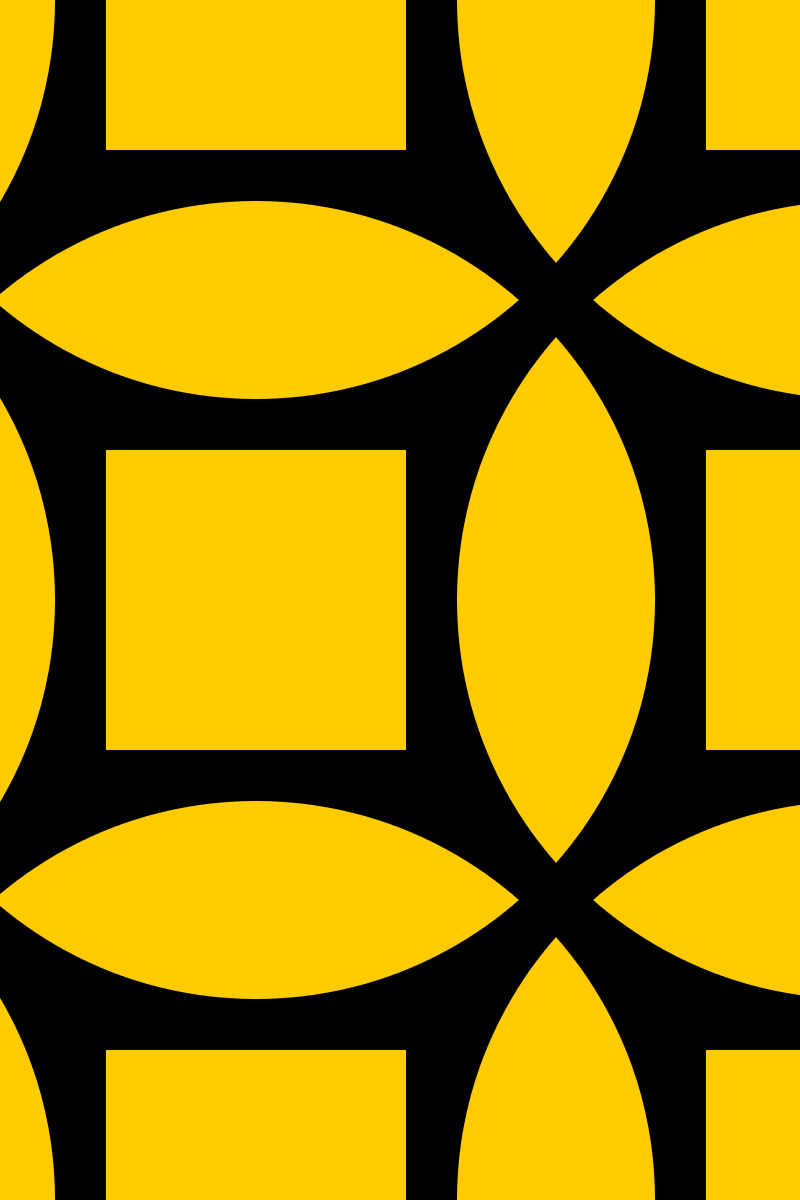 Geometric Pattern: Intersect Square: Black Colour / Red Wolf