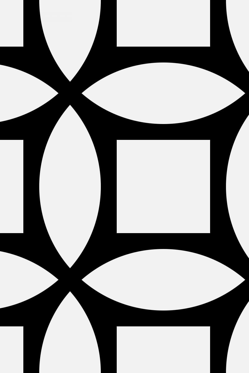 Geometric Pattern: Intersect Square: Black Monochrome / Red Wolf