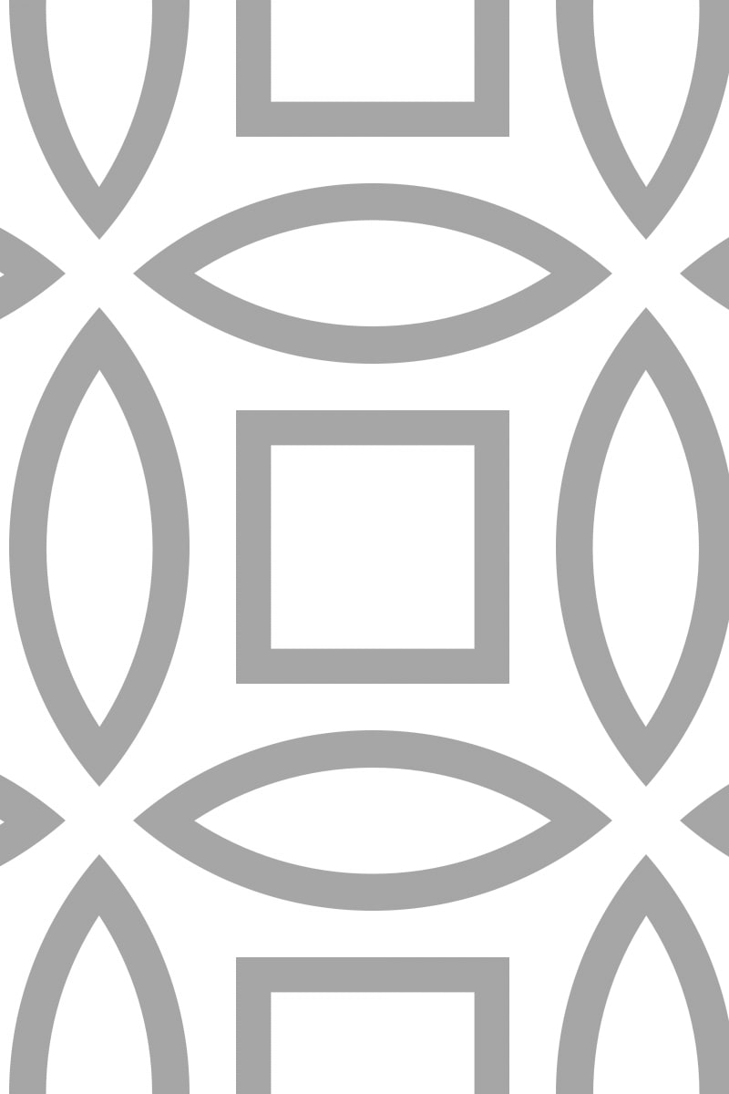 Geometric Pattern: Intersect Outline: White Monochrome / Red Wolf