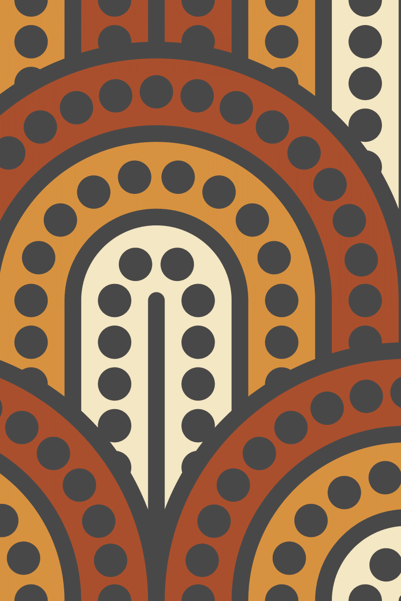 Geometric Pattern: Arch Dot: Quad 1 / Red Wolf