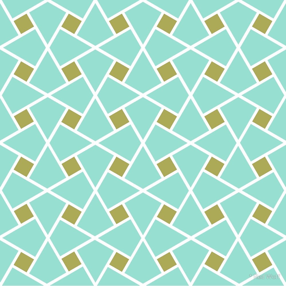 Geometric Pattern: Square Twist / Red Wolf
