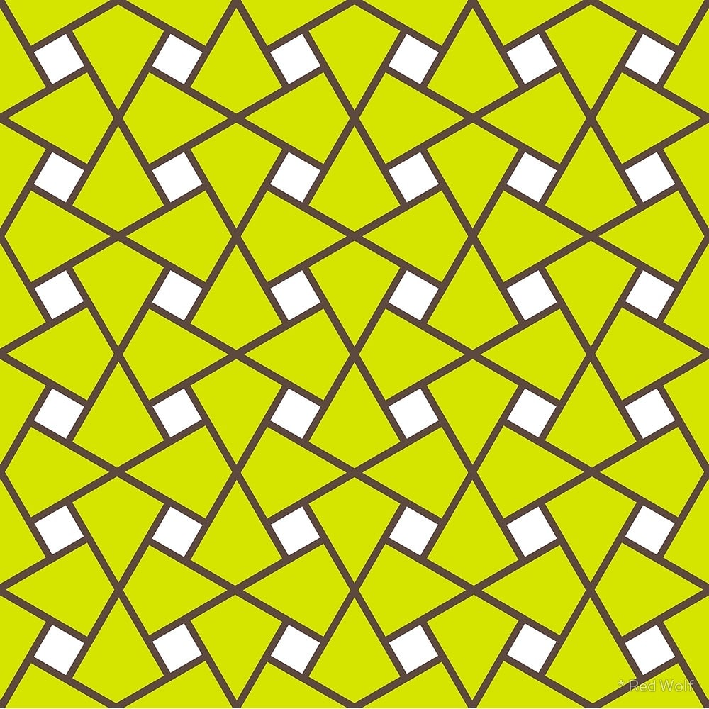Geometric Pattern: Square Twist / Red Wolf